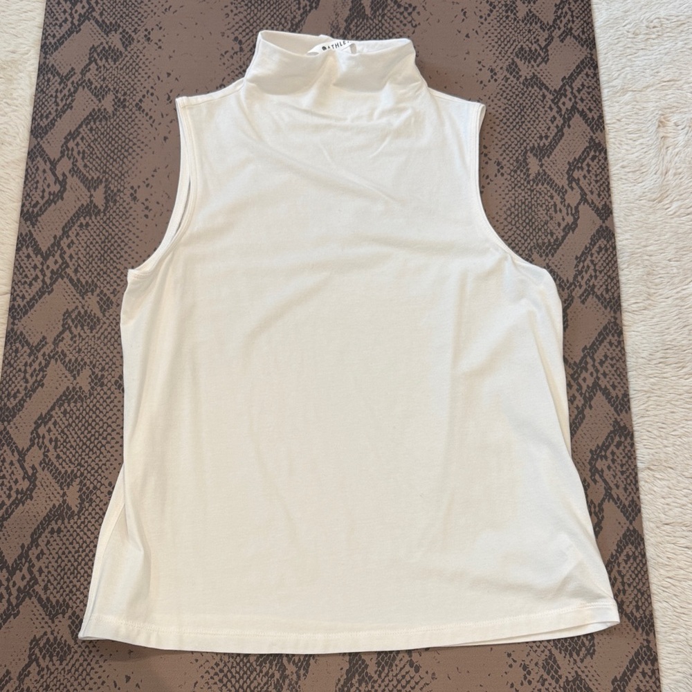 Athleta White Sleeveless Mock Neck Camisole